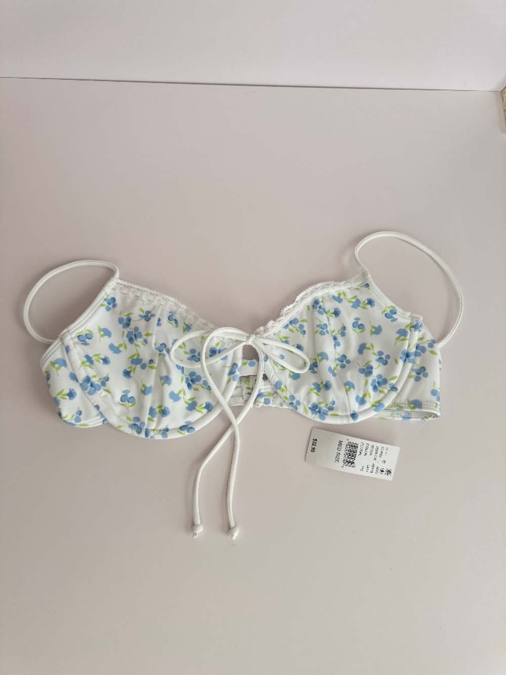 PacSun Seventy and Beck Blue Floral Underwire Bikini Top NWT